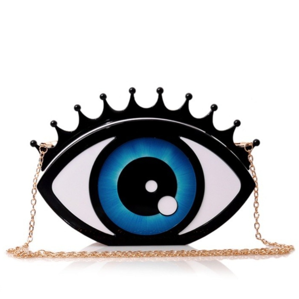 Funky Evil Eye Hard Clutch Novelty Crossbody Purse